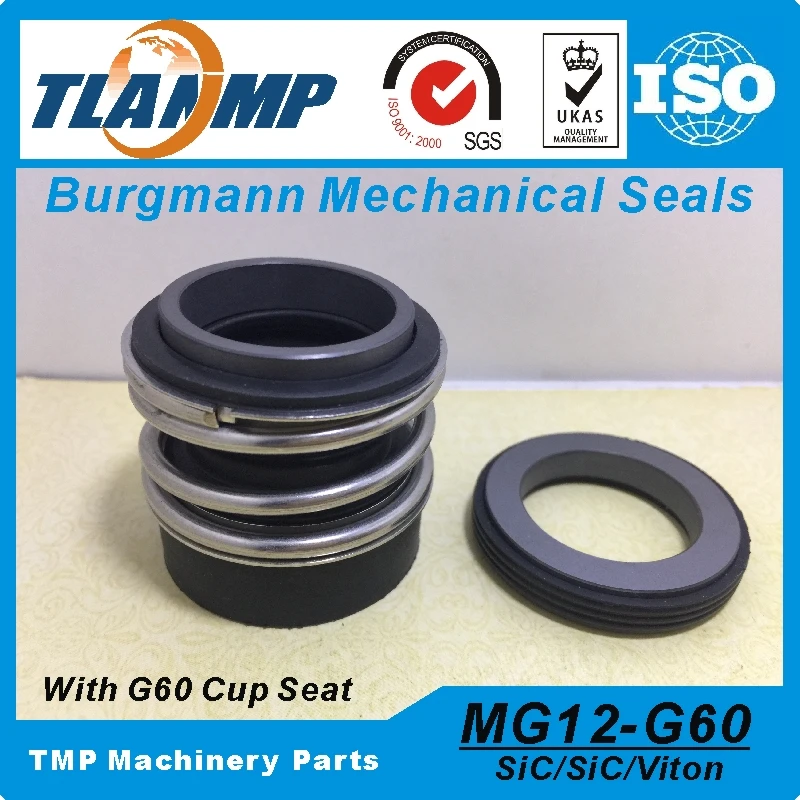 MG12-50 , MG12/50-G60 механические уплотнения Burgmann для водяных насосов со стационарным сиденьем G60-(материал: SIC/VIT ,SIC/EPDM)