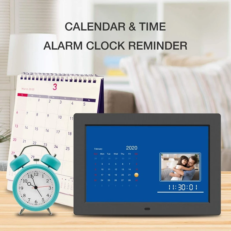 

Digital Photo Frame 10.1 Inch Picture Frame with Remote Control HD Screen Auto-Rotate Photo Support USB and SD EU PLUG