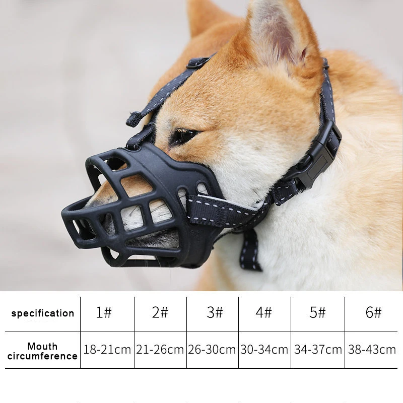 

Silicone Dog Pet Muzzle Mesh Breathable Anti-Bite Anti-Barking Foldable Mouth Cover For Dog THIN889