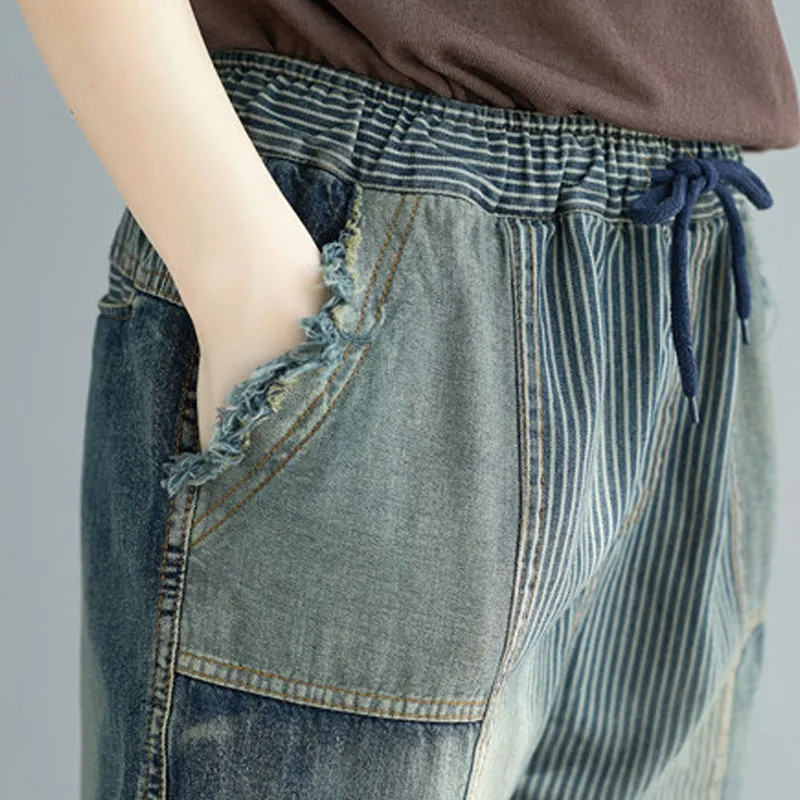 2021 новые корейские модные Универсальные полосатые длинные шаровары с карманами