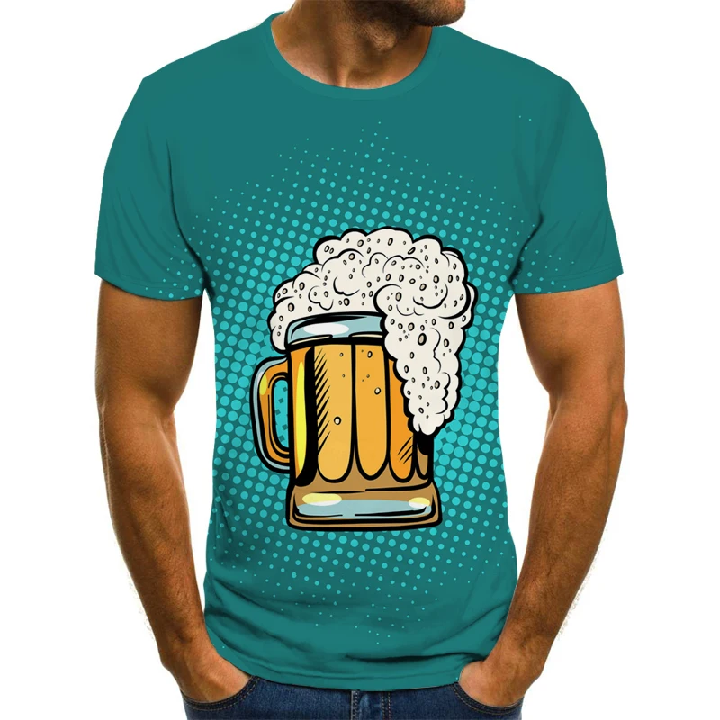 

Summer Men 3D T-shirt Beer Time Short Sleeve O-Neck Fashion Funny 3D Printed T Shirt Casual Men Tops Tees Streetwear tshirt