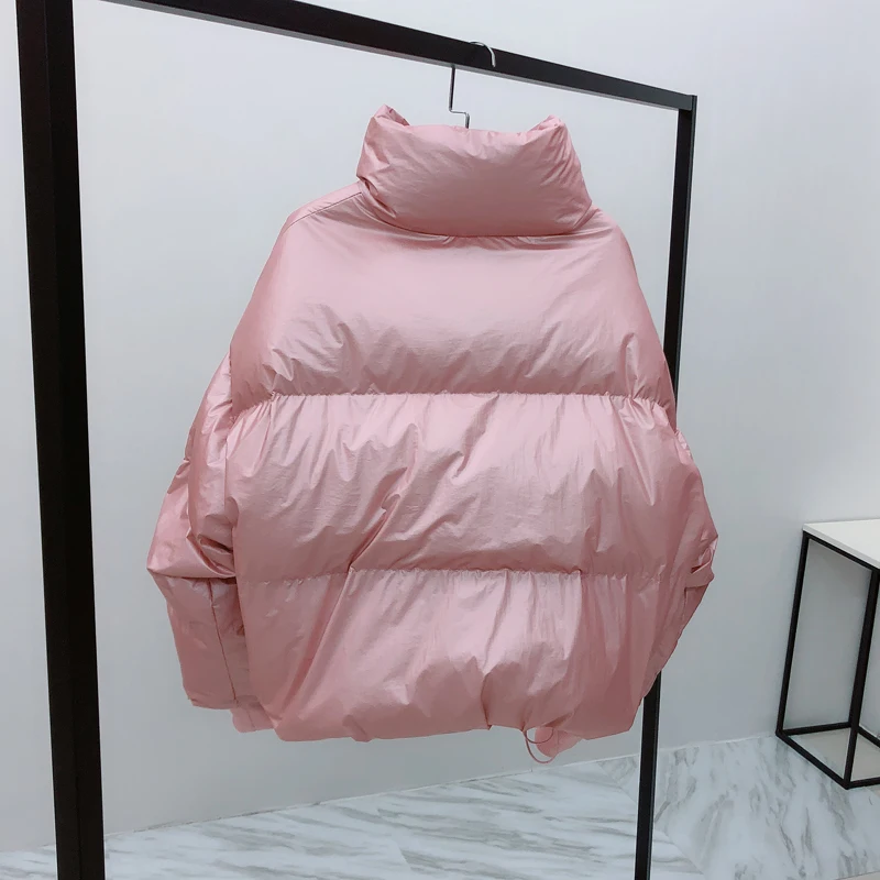 Зимняя Глянцевая парка 2019 женское водонепроницаемое пальто куртка с вышивкой