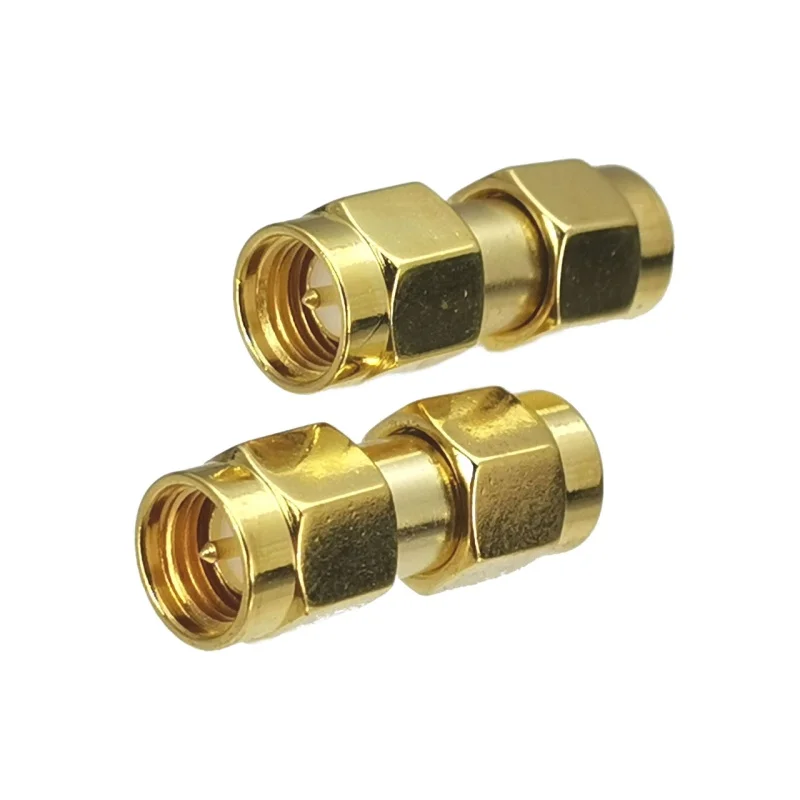 1pcs Connector Adapter SMA RP-SMA to SMA RPSMA Male Plug & Female Jack Straight RF Coaxial Converter New Brass images - 6