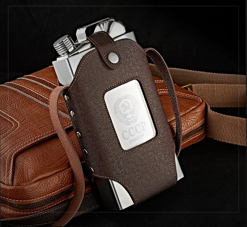 

Stainless Steel Hip Flasks Personalized Leather Portable Groomsmen Gifts Hip Flask Wine Bottle Karafka Do Whisky Barware DF50JH