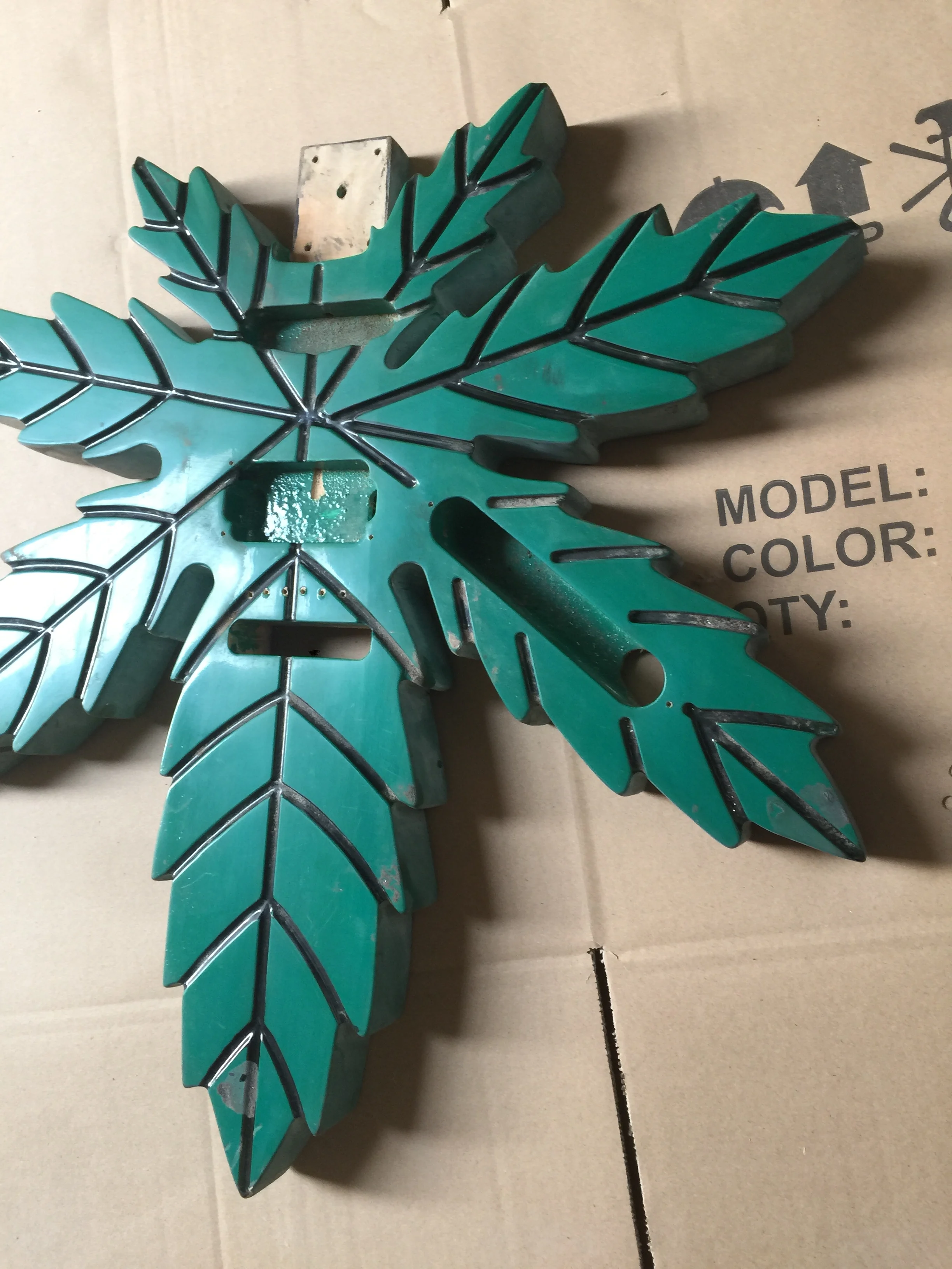 DIY ручной работы форма зеленого листа с тримоло гитары тела | Спорт и развлечения