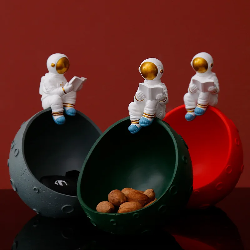 

CREATIVE ASTRONAUT RESIN DECORATION ENTRY LUXURY ENTRANCE STORAGE TRAY SUNDRIES KEY STORAGE FINISHING MOON RABBIT DECORATIONS