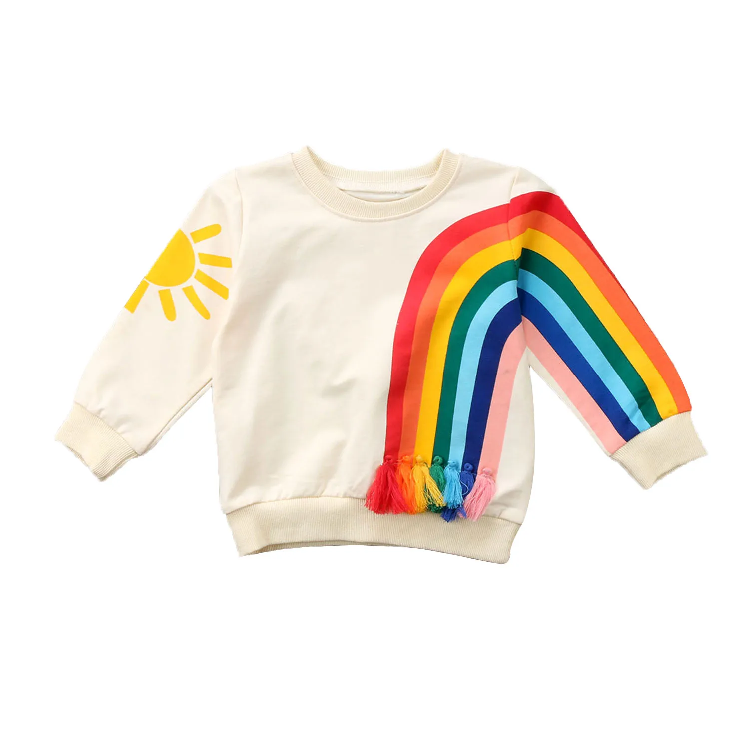 

New Fashion Baby Girls Kids Rainbow Sunshine T-Shirt Clothes Blouse Sweatshirt Cardigan