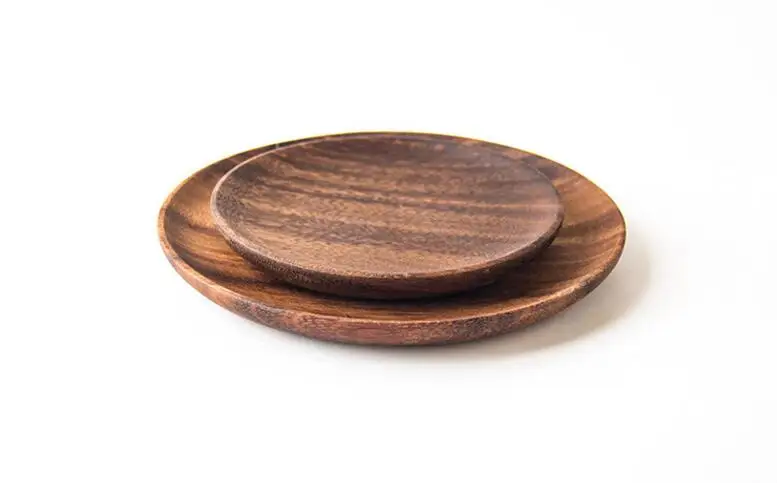 Деревянная тарелка фруктовое блюдо для закусок древесина акации|Миски и тарелки|