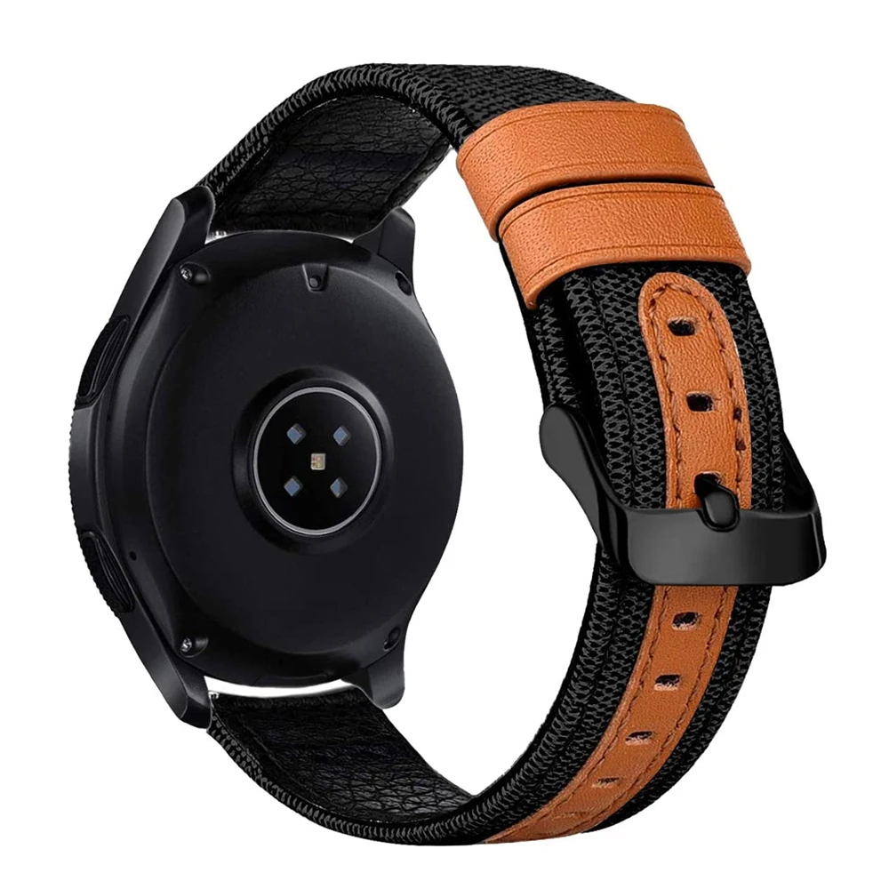 Кожаный ремешок для Samsung Watch Active2 40 мм 44 20 22 кожаный нейлоновый Galaxy 46 42 браслет |