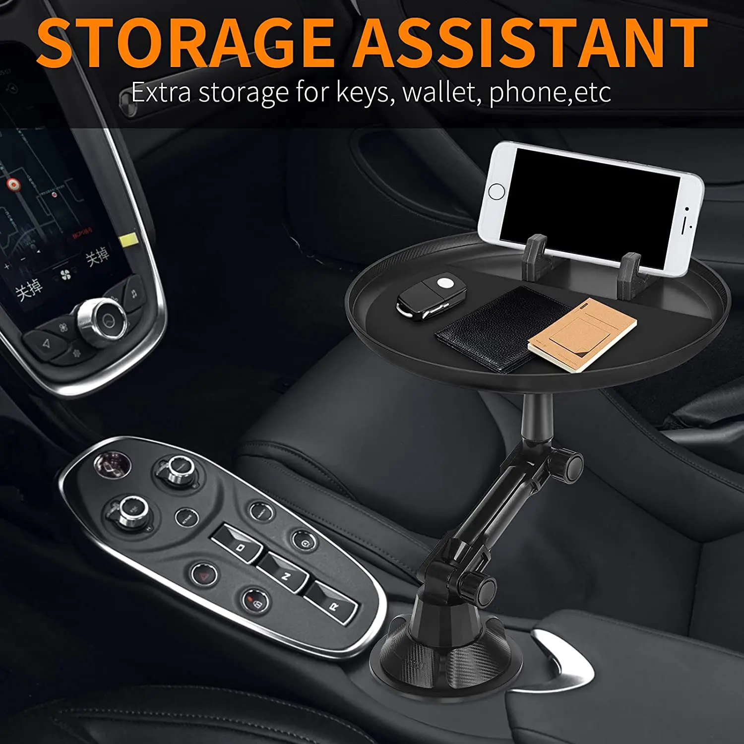 Multifunctional Car Cup Holder Tray Table 360° Swivel Adjustable Food Eating for Holders Mobile Phone Bracket | Автомобили и