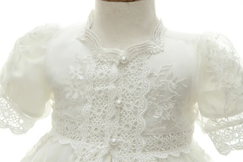 Кружевное белое платье для маленьких девочек HAPPYPLUS наряд на первый день рождения