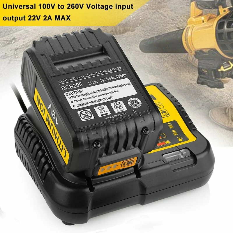 Зарядное устройство для литий-ионных аккумуляторов DCB206 DCB205 или DCB112 Dewalt 10 8 В 12 14 4 18