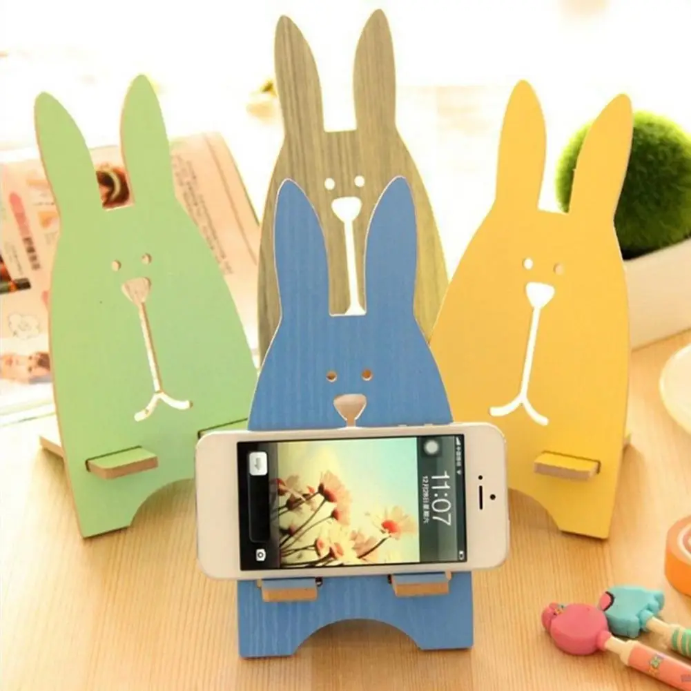

Portable Detachable Wooden Bunny Mobile Phone Stand Desktop Bracket