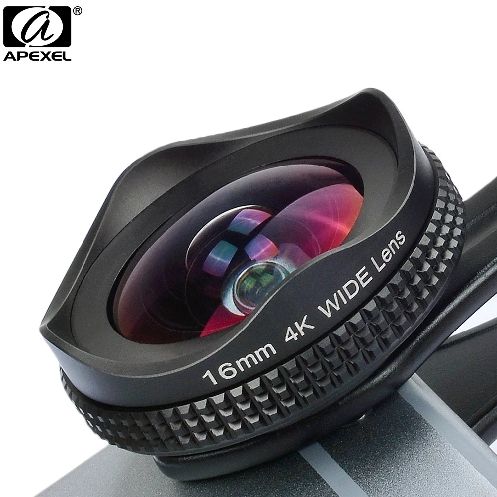 

APEXEL 16mm 4k Wide Angle Lens with CPL Filter Universal HD Mobile Phone Lens for iPhone 7 6S Plus Xiaomi smart phone