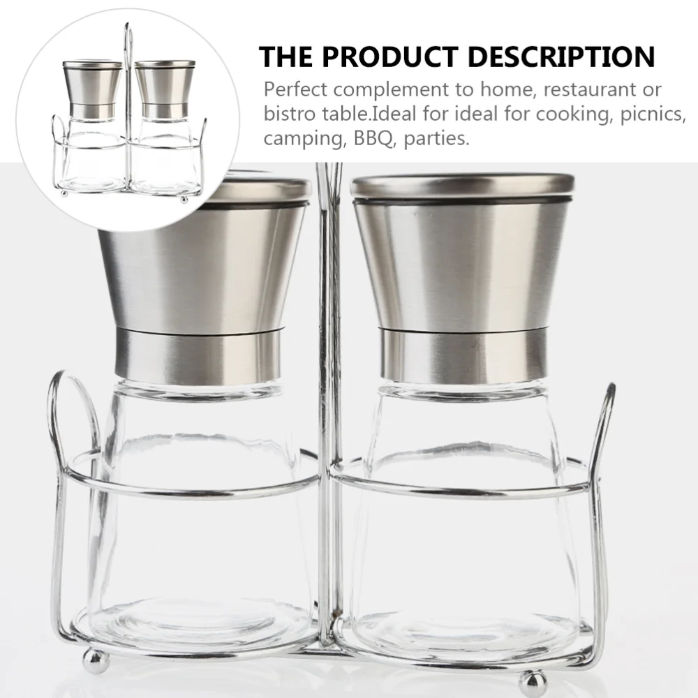 

1 Set Pepper Shaker Stainless Steel Glass Grinder Pepper Seasoning Can