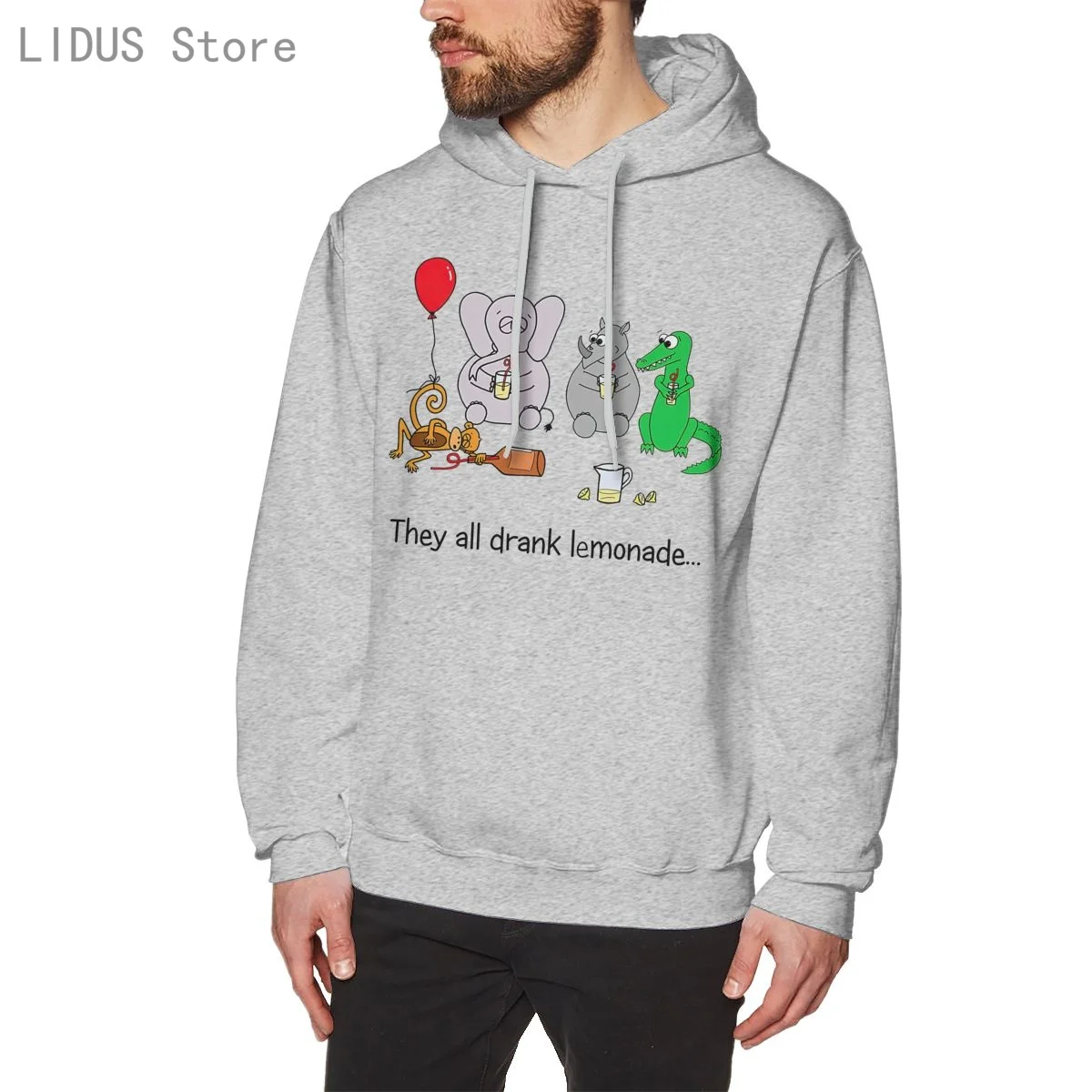 

They All Drank Lemonade Cartoon Animal Hoodie Sweatshirts Harajuku Creativity Streetwear Hoodies