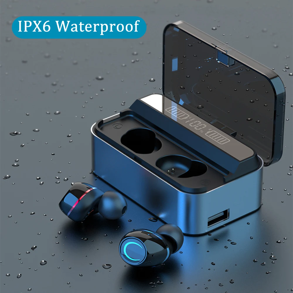 Bluetooth 5 0 наушники 3500 мАч стерео беспроводные Hifi TWS с микрофоном светодиодный