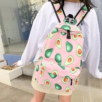 printed student schoolbag korean version harajuku ulzzang nylon backpack cute girl ins avocado backpack girl