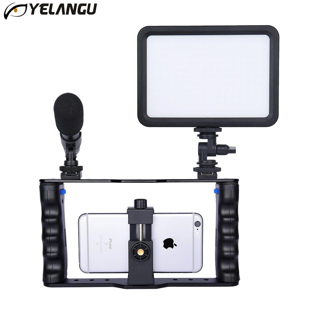 YELANGU PC01 переносной мобильный телефон камера клетка стабилизатор устойчивая ручка Видео пленка держатель Rig Grip для Iphone Canon Nikon