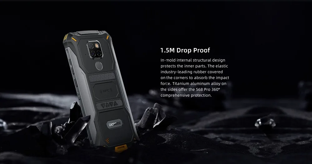 Doogee S68 Pro 5,8" прочный смартфон IP68/IP69K MTK Helio P70 мобильный телефон 6 ГБ 128 ГБ Octa мобильный телефон AL 21 МП Тройная камера NFC