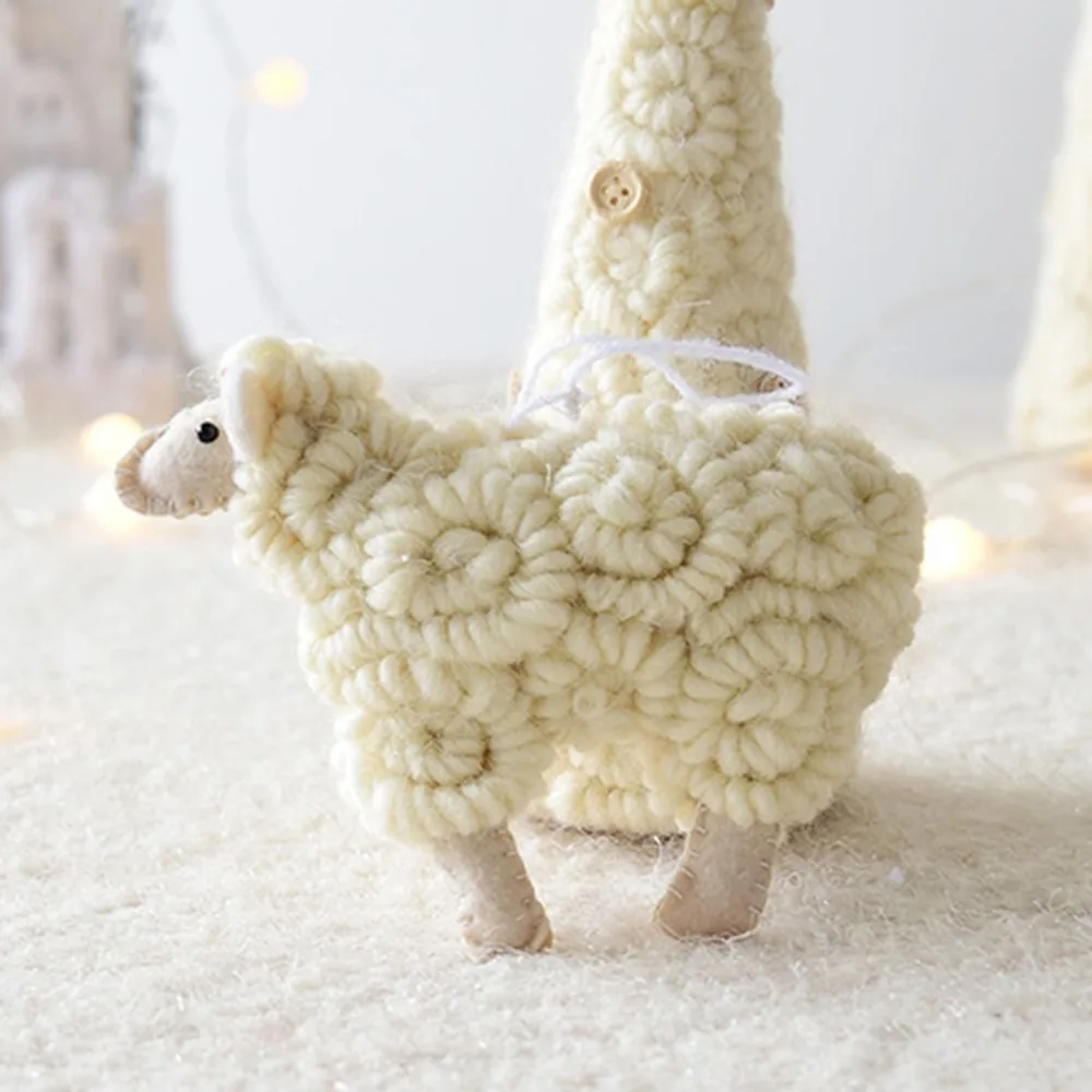 Рождественская елка украшение ручной работы курчавая Овечка подвеска подвесное