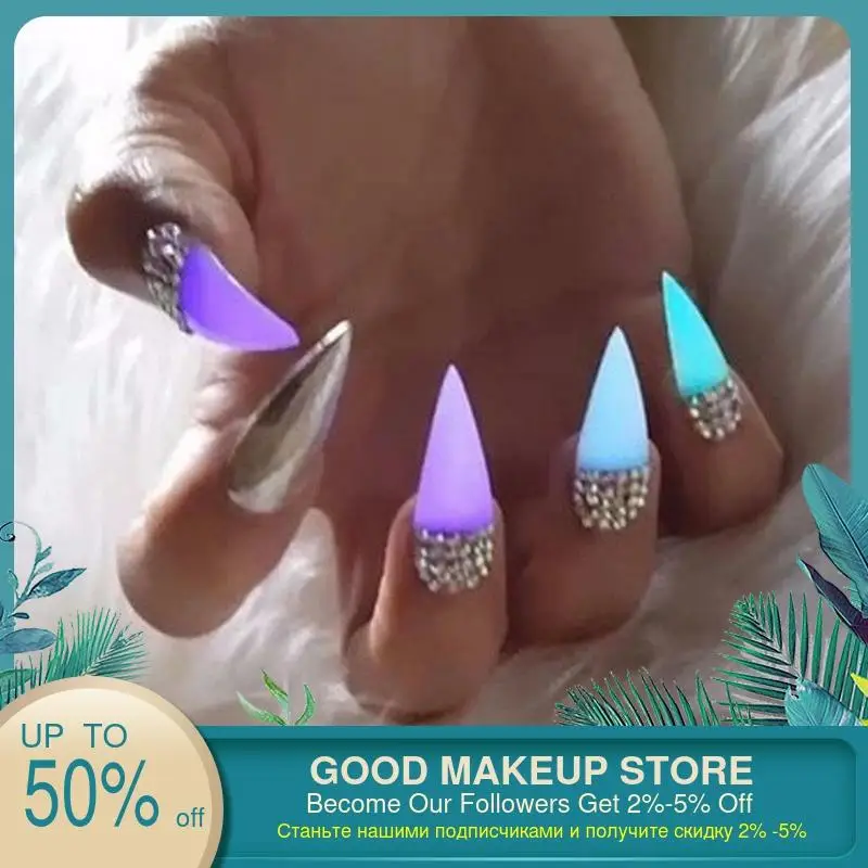 1 шт. фосфорный порошок для ногтей Блестящий 12 цветов пыль светящийся