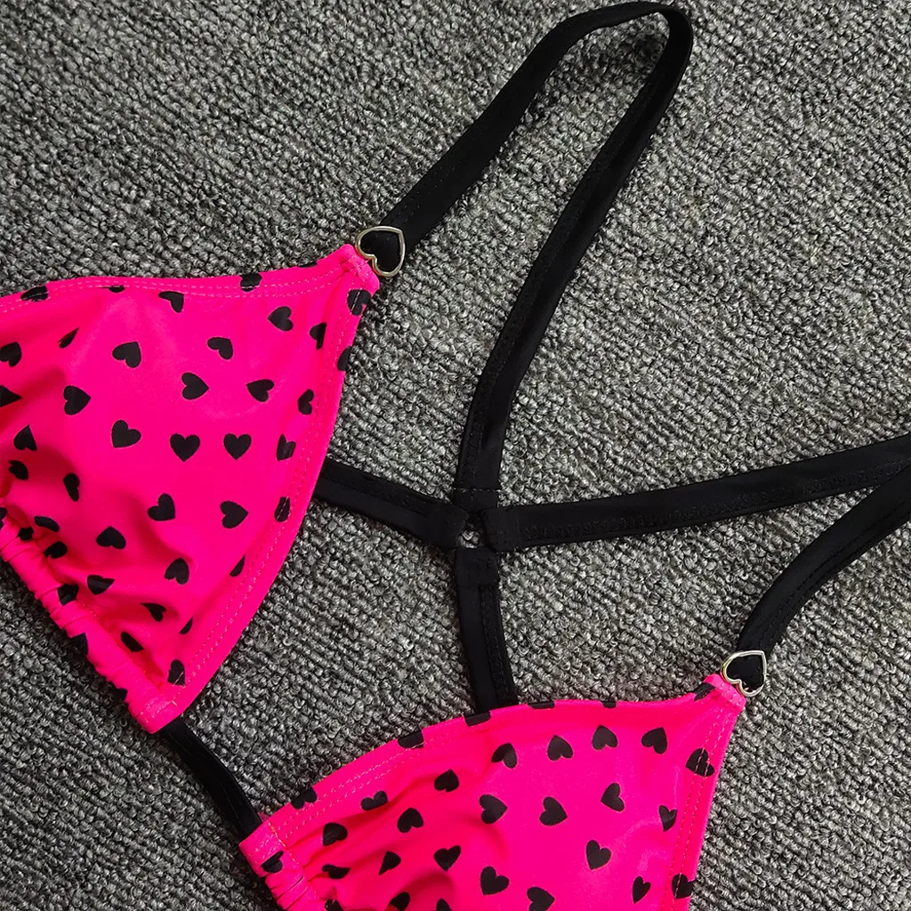 Женский бикини сексуальный купальник пуш-ап с принтом Love бандаж 2020 женский 2