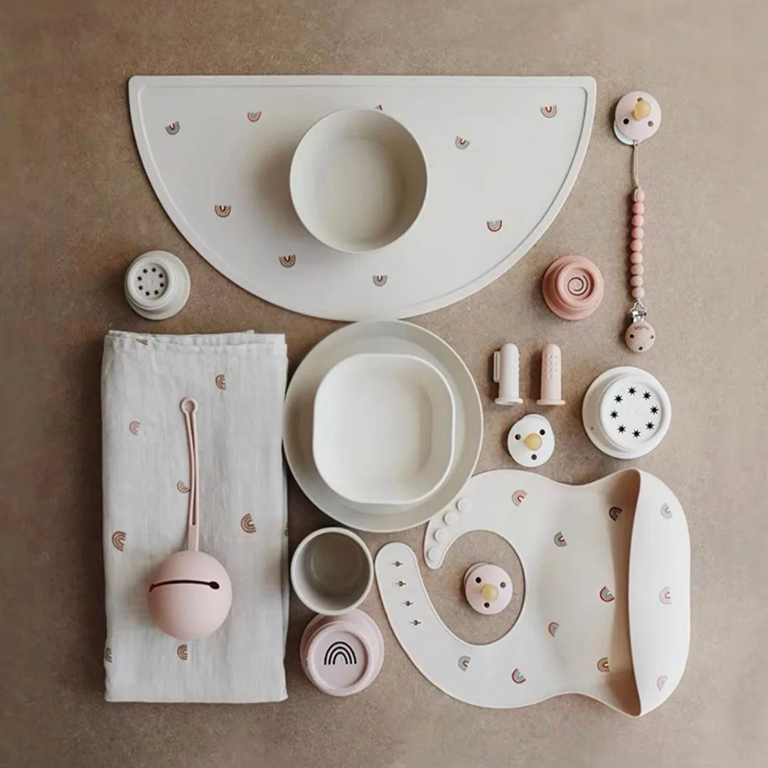 детская посуда для малышей силиконовая дети силиковой набор подложка кормления