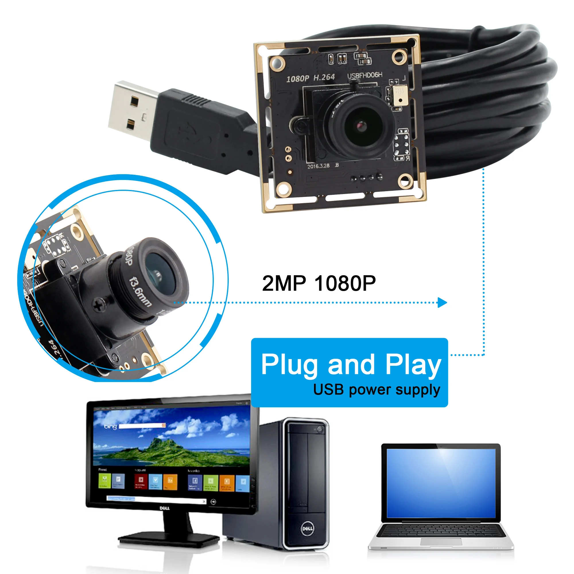 2MP Высокое разрешение 1080P USB веб камера Низкое освещение Sony IMX322 сенсор H.264 модуль