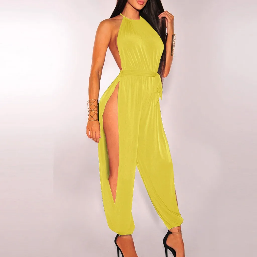 Женский комбинезон модный сексуальный однотонный камзол вечерние вязаные