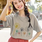 Женская футболка с рисунком одуванчика Wildflower, винтажная уличная одежда в стиле Харадзюку, лето 2020