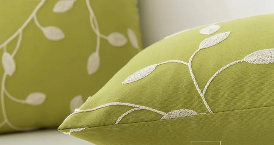 Наволочка с вышивкой в американском стиле хлопково Льняная Подушка синего цвета