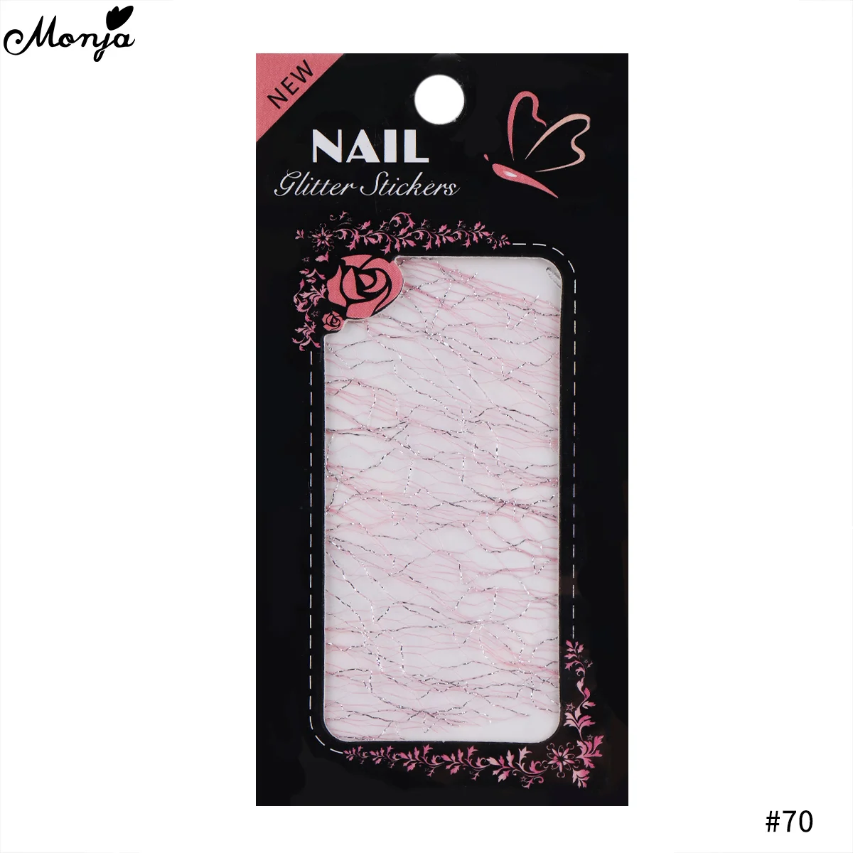 Monja Nail Art многоцветная наклейка сетка блестящая линия шелковые фольги полосы линии передачи наклейки для маникюра аксессуары украшения