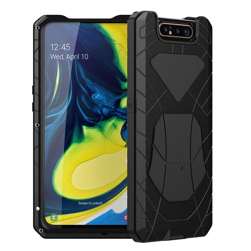 Для samsung Galaxy A80 твердый корпус для телефона Алюминиевый металлический закаленное