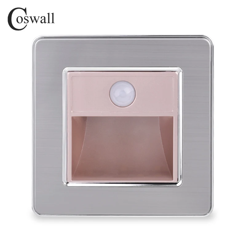 COSWALL Новое поступление крыльцо/коридор/Уголок/лестничная лампа Настенные подножки переключатель датчик человеческого тела лампа панель из нержавеющей стали