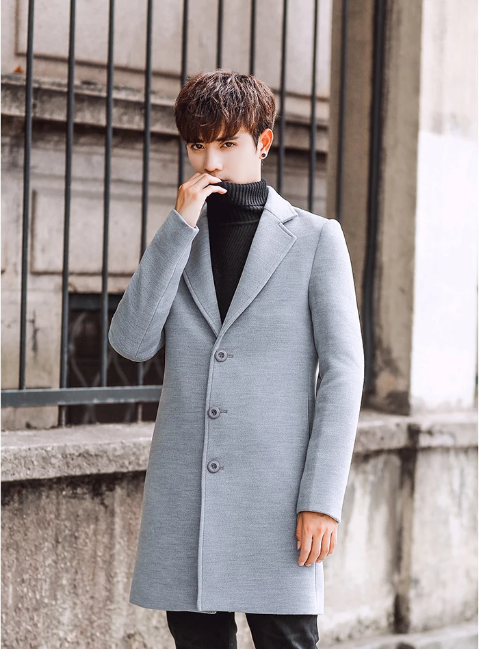 

Wool Blend Men's Coat Woollen Overcoat Winter Autumn Men Coat Fashion Brand Clothing Lined Warm Woolen Overcoat Male 5XL K70102