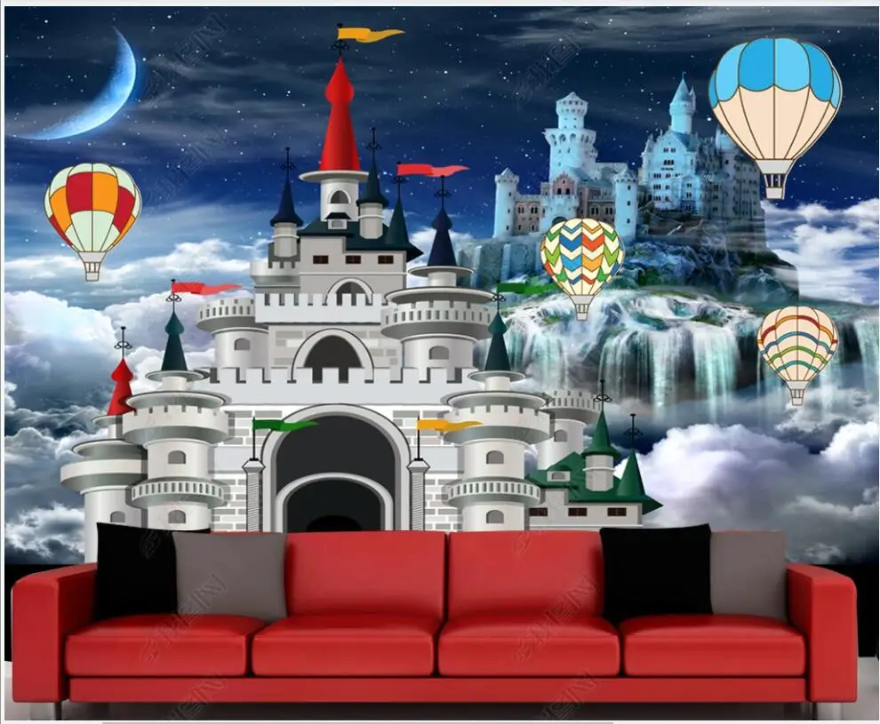 

3d wallpaper for walls in rolls Cartoon castle fairy tale children's room custom photo wallpaper on the wall 3d home decor