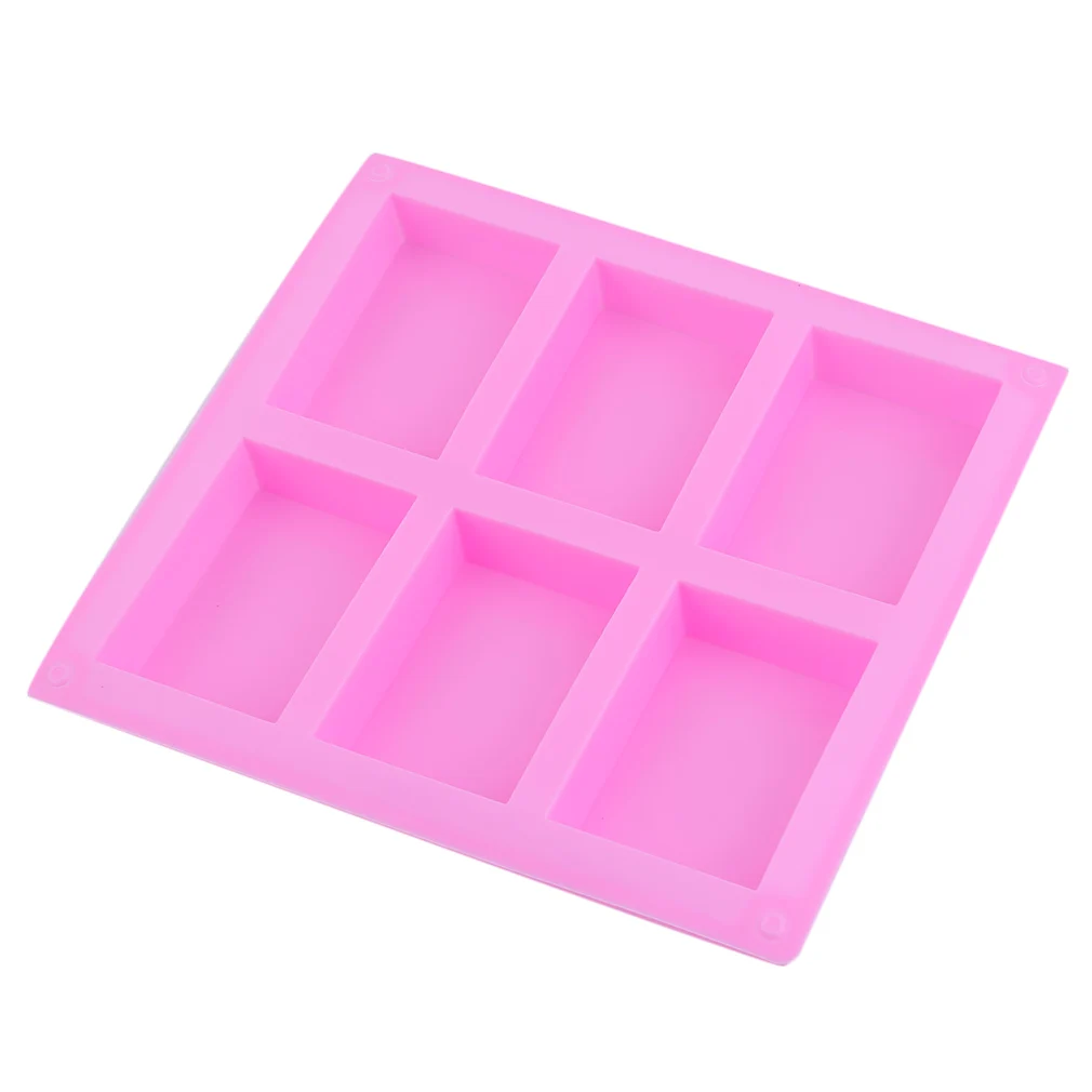 

NEW Practical Silicone Handmade Soap Mold 6 Holes Rectangular Pastry Molds Silicone Cake Bakeware Molds Ease Of Handling