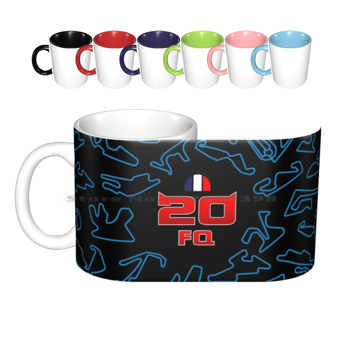 

20 Fq-Tracks Pattern Ceramic Mugs Coffee Cups Milk Tea Mug Favio Fabiocuartararo Race Track Patterns Sports Flag France French