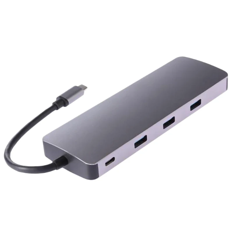 Type C Hub 9 In 1 Usb-C To 4K Hdmi Pd Vga 3Xusb3.0 Tf Card Rj45 Lan Adapter Converter Wire Cable | Компьютеры и офис