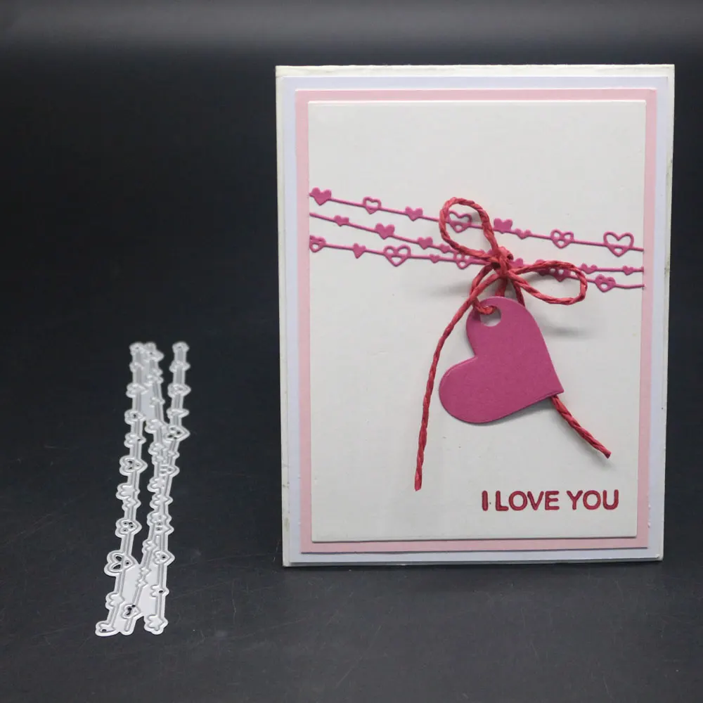 Сердца комплект металлический Трафаретный вырубной штамп нерегулярные строка