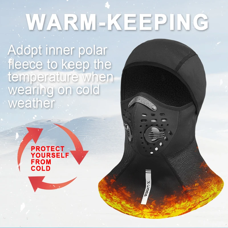 Winter Cycling Full Face Mask Fleece Thermal Bicycle Cap Windproof Anti-Dust Cycling Balaclava Skiing Skating Outdoor Hat