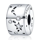 Бусины-шармы plata of ley из серебра 925 пробы с узором в виде звезд и Луны подходят для оригинального браслета Pandora Женская модная изящная Подарочная бижутерия