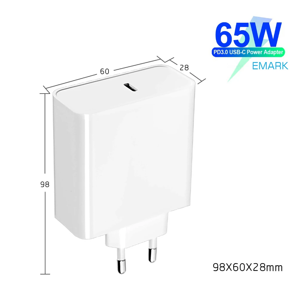 Быстрое зарядное устройство 65 Вт 20 в 3 25 А USB Type C PD 45 QC 0 адаптер питания для