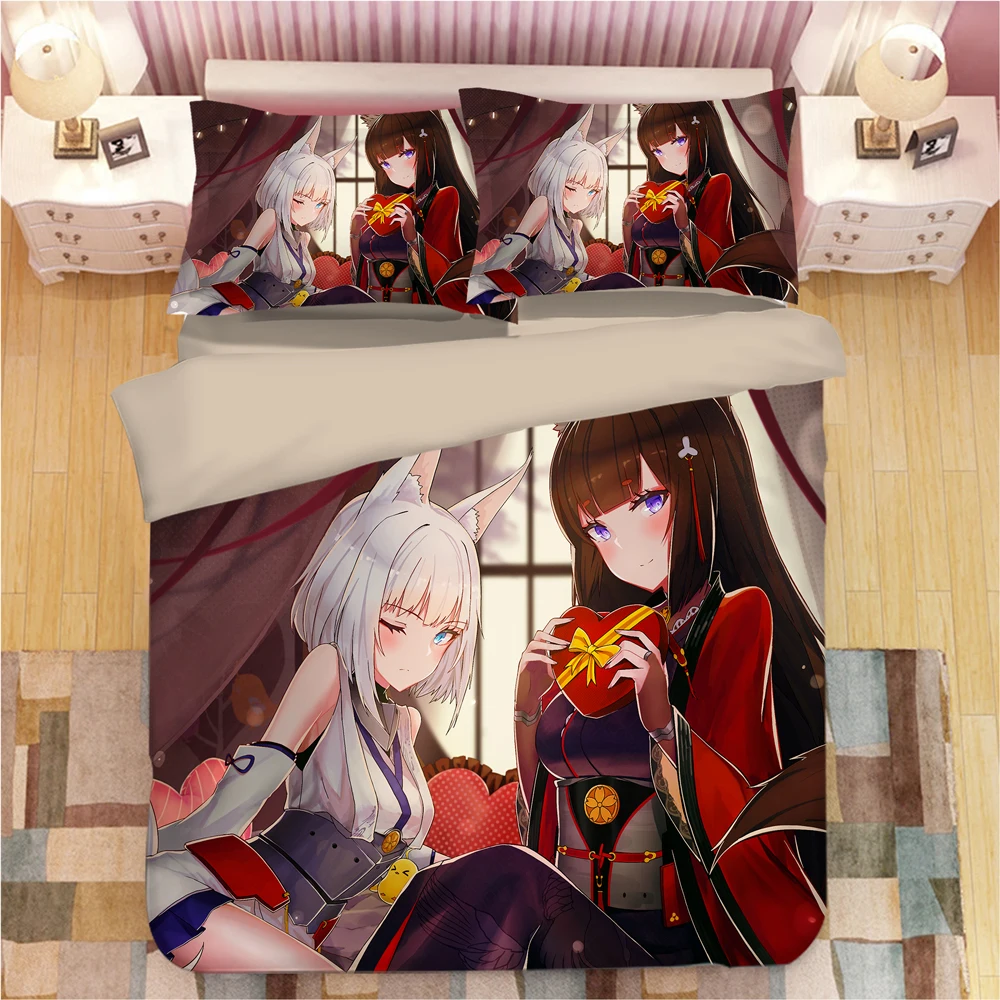 3 шт. Комплект постельного белья с пододеяльником и покрывалом | Дом сад