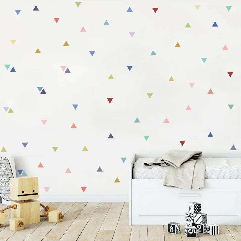 

Colorful Triangle Wall Stickers Baby Children Room Decor DIY for Kids Room Nursery Bedroom Decal Home Decoration