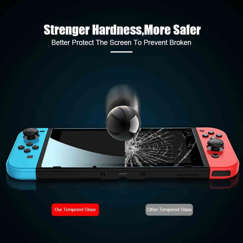 Tempered Glass Protective Film For Nintendo Nintend Switch Curved Edge Full Cover Screen Protector NS Lite Game Console | Электроника
