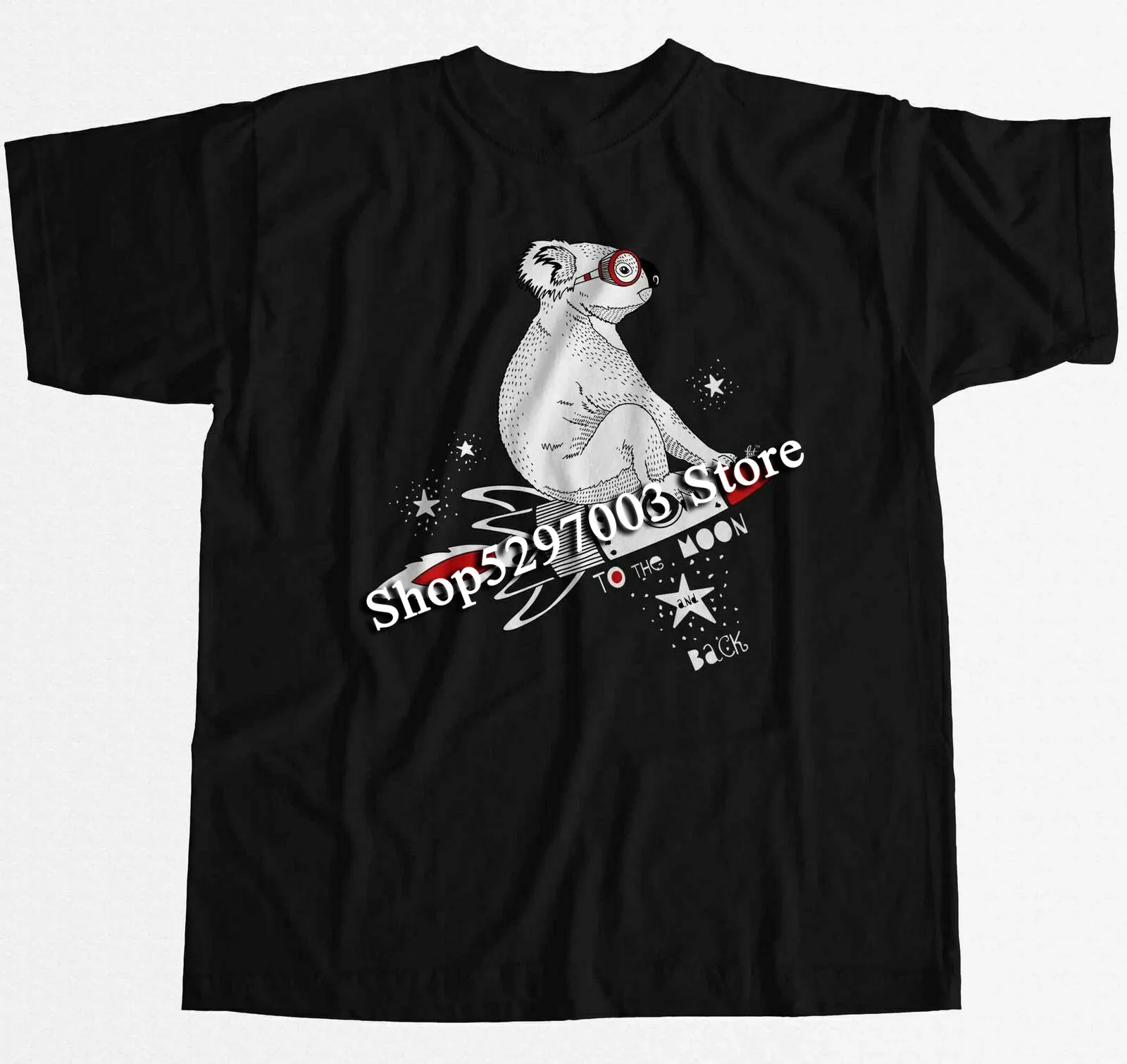 Мужская футболка с надписью To The Moon &amp Back Koala On A Rocket Ship Space забавная | одежда