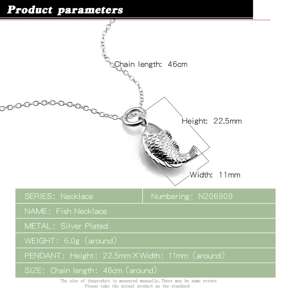 Модное женское украшение серебряного цвета ожерелье Милая Рыба кулон до ключиц