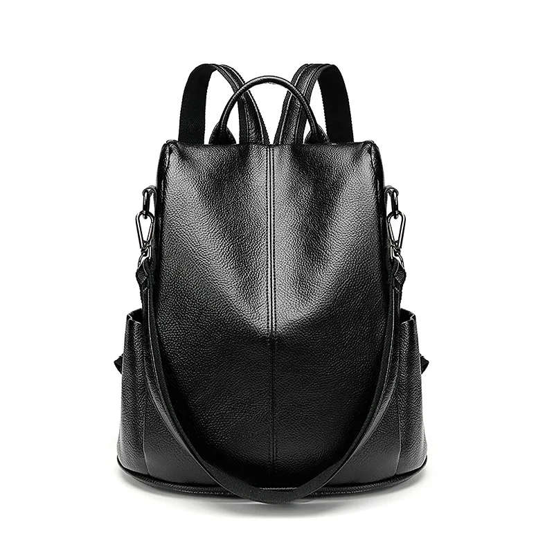 

Backpack women 2020 new Korean personality student street anti-theft school bag wild fashion casual soft leather backpack